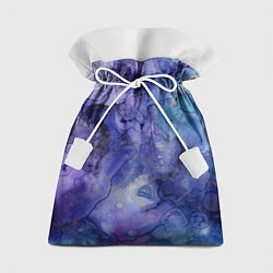 Мешок для подарков Акварельная абстракция в синих тонах, цвет: 3D-принт