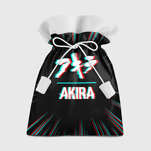 Подарочный мешок Символ Akira в стиле glitch на темном фоне / 3D-принт – фото 1