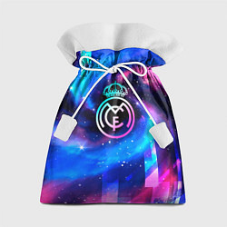 Мешок для подарков Real Madrid неоновый космос, цвет: 3D-принт
