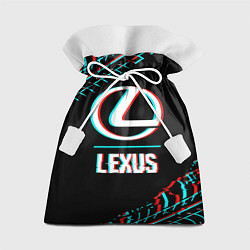 Мешок для подарков Значок Lexus в стиле glitch на темном фоне, цвет: 3D-принт