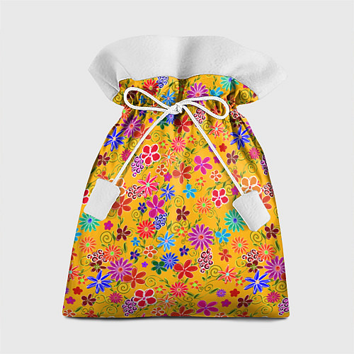 Подарочный мешок Нарисованные цветы - орнамент / 3D-принт – фото 1