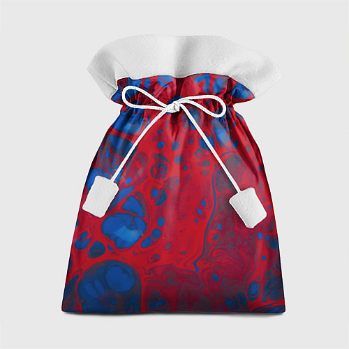 Подарочный мешок Красно-синие разводы / 3D-принт – фото 1