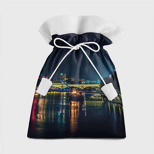Подарочный мешок Неоновый ночной город / 3D-принт – фото 1