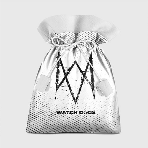 Подарочный мешок Watch Dogs с потертостями на светлом фоне / 3D-принт – фото 1