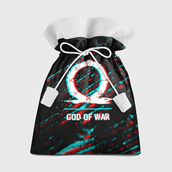 Мешок для подарков God of War в стиле glitch и баги графики на темном, цвет: 3D-принт