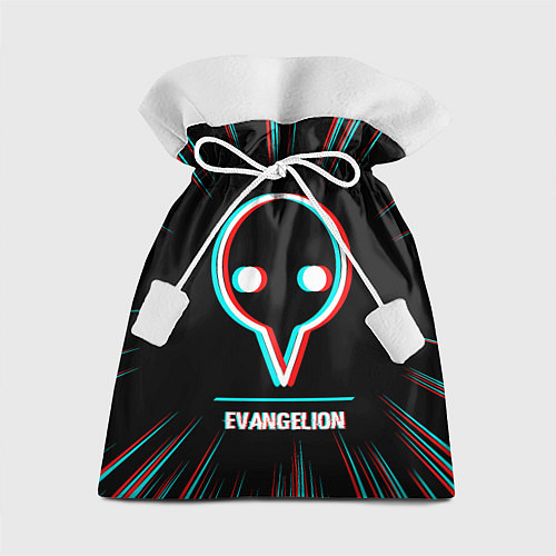 Подарочный мешок Символ Evangelion в стиле glitch на темном фоне / 3D-принт – фото 1