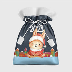Мешок для подарков Зайчик в новогоднем костюме, цвет: 3D-принт