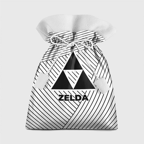 Подарочный мешок Символ Zelda на светлом фоне с полосами / 3D-принт – фото 1