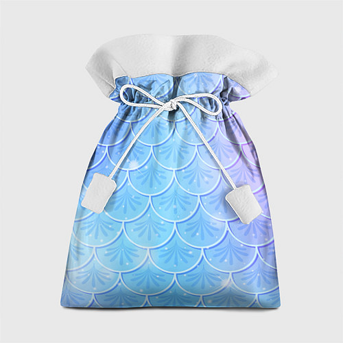 Подарочный мешок Голубая чешуя русалки - паттерн / 3D-принт – фото 1