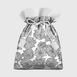 Мешок для подарков Цветы хризантемы: линейный рисунок, цвет: 3D-принт