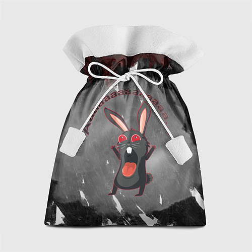 Подарочный мешок Черный кролик вопит как сумасшедший / 3D-принт – фото 1