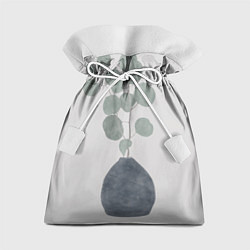 Мешок для подарков Эвкалипт в синей вазе, цвет: 3D-принт