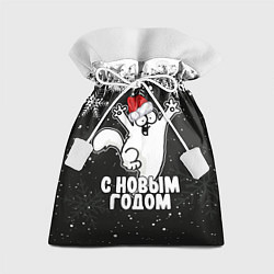 Мешок для подарков С Новым годом - кот Саймона и снежинки, цвет: 3D-принт