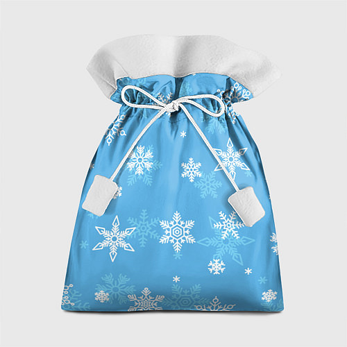 Подарочный мешок Голубой снегопад / 3D-принт – фото 1