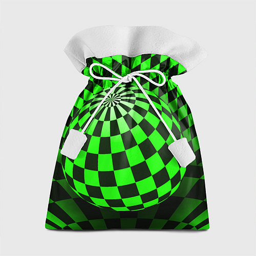 Подарочный мешок Зелёный шар - оптическая иллюзия / 3D-принт – фото 1
