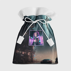 Мешок для подарков Sci-fi girl and cyberpunk vibes, цвет: 3D-принт