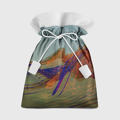 Подарочный мешок Волнообразные разноцветные музыкальные линии / 3D-принт – фото 1