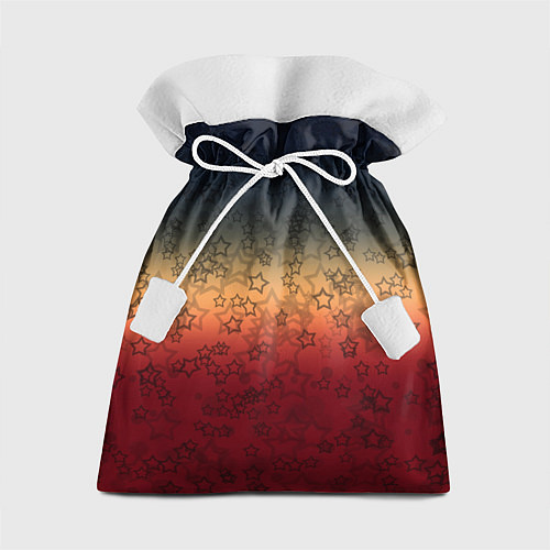 Подарочный мешок Звезды на градиентном серо красном фоне / 3D-принт – фото 1