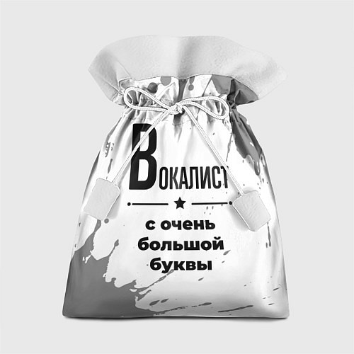 Подарочный мешок Вокалист с очень большой буквы на светлом фоне / 3D-принт – фото 1