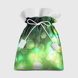 Мешок для подарков Неоновый зеленый блеск и черный фон, цвет: 3D-принт