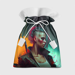 Мешок для подарков Cyberpunk girl art, цвет: 3D-принт