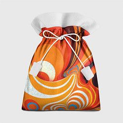 Мешок для подарков Текучая краская в ярких оранжевых цветах, цвет: 3D-принт