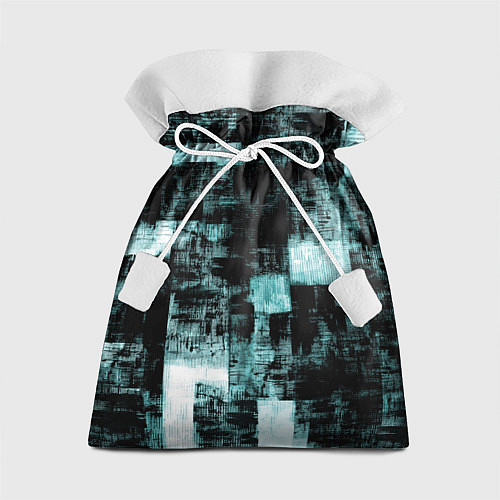 Подарочный мешок Абстракт голубой на чёрном / 3D-принт – фото 1