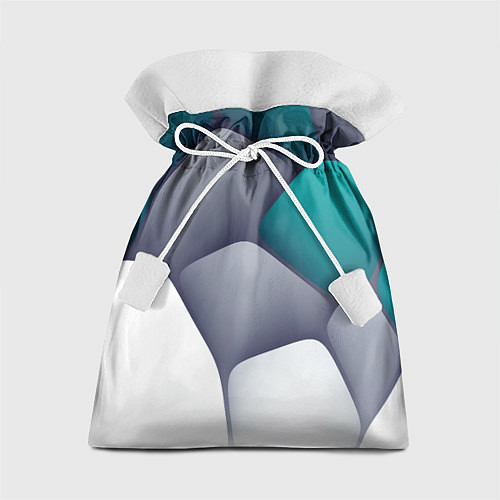 Подарочный мешок Серо-бело-синий каменный паттерн / 3D-принт – фото 1
