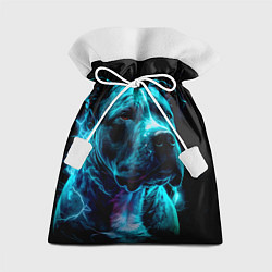 Мешок для подарков Стаффордширский терьер искрящий молниями, цвет: 3D-принт