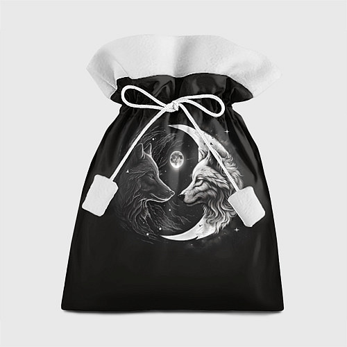 Подарочный мешок Волки инь-янь луна / 3D-принт – фото 1
