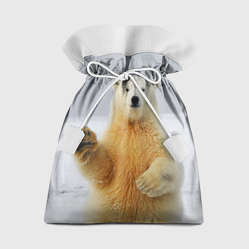 Подарочный мешок Белый медведь приветствует / 3D-принт – фото 1