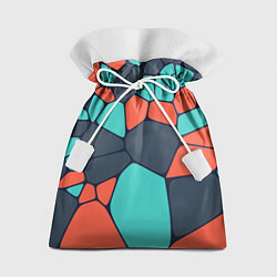 Мешок для подарков Абстрактный паттерн из светло-синих, чёрный и оран, цвет: 3D-принт