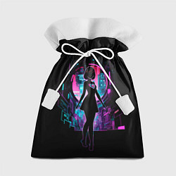 Мешок для подарков Silhouette of a cute anime girl, цвет: 3D-принт