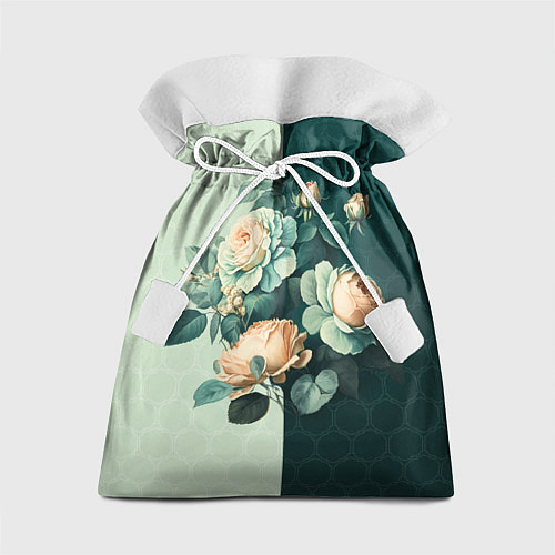 Подарочный мешок Розы на зеленом фоне / 3D-принт – фото 1