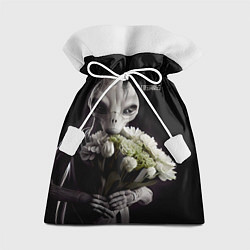 Мешок для подарков Пришелец с цветами, цвет: 3D-принт