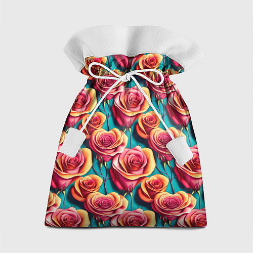 Подарочный мешок Паттерн с розами / 3D-принт – фото 1