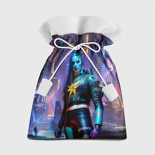 Подарочный мешок Cyberpunk - brave girl - neural network / 3D-принт – фото 1