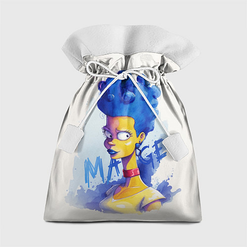 Подарочный мешок Акварельная Мардж Симпсон / 3D-принт – фото 1
