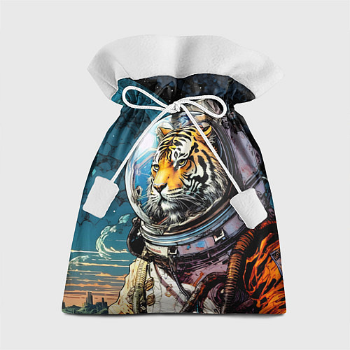 Подарочный мешок Тигр космонавт на далекой планете / 3D-принт – фото 1
