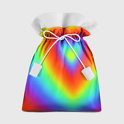 Мешок для подарков Сердце - радужный градиент, цвет: 3D-принт