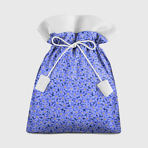 Подарочный мешок Незабудки цветочный паттерн на темном фоне / 3D-принт – фото 1