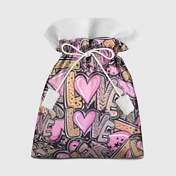 Мешок для подарков Паттерн про любовь, цвет: 3D-принт
