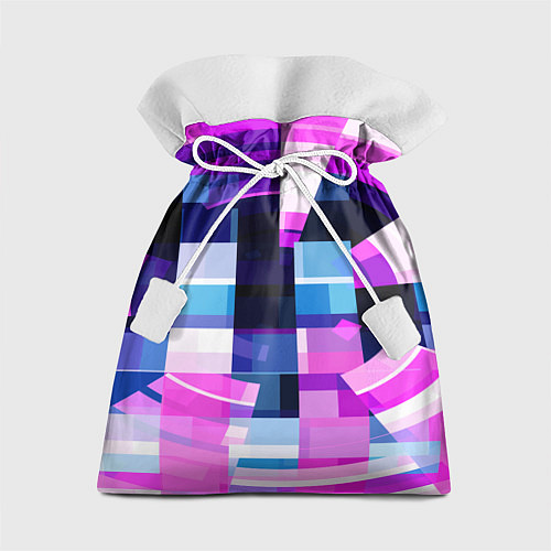 Подарочный мешок Розовые фигуры и глитчи / 3D-принт – фото 1