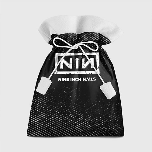 Подарочный мешок Nine Inch Nails с потертостями на темном фоне / 3D-принт – фото 1