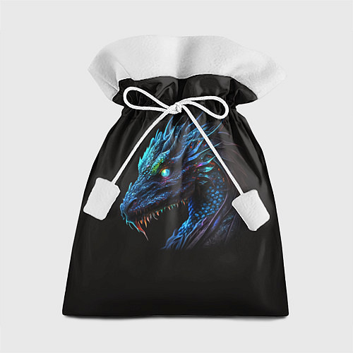 Подарочный мешок Красивый неоновый дракон с голубыми глазами / 3D-принт – фото 1