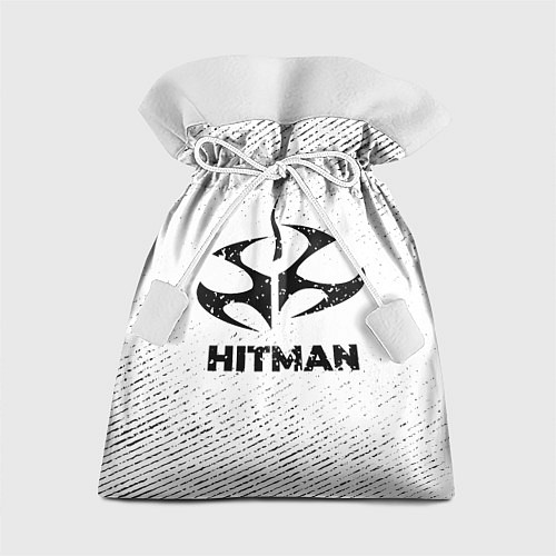 Подарочный мешок Hitman с потертостями на светлом фоне / 3D-принт – фото 1