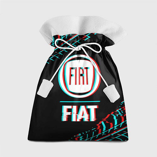 Подарочный мешок Значок Fiat в стиле glitch на темном фоне / 3D-принт – фото 1