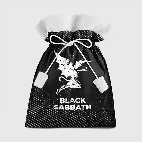 Подарочный мешок Black Sabbath с потертостями на темном фоне / 3D-принт – фото 1