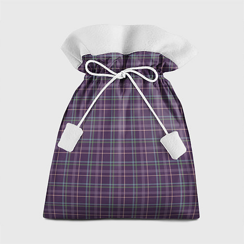 Подарочный мешок Джентльмены Шотландка темно-фиолетовая / 3D-принт – фото 1
