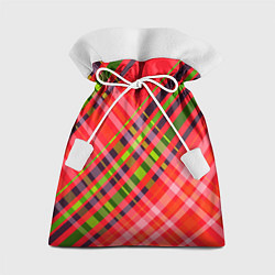 Мешок для подарков Геометрический узор красно-зеленый ассиметричный, цвет: 3D-принт